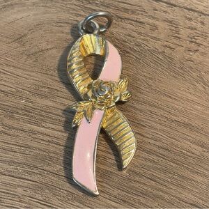 Avon Pink Ribbon With Rose Pendant